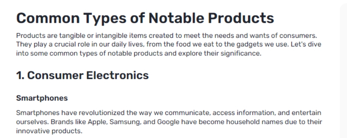 What Are Common Types of Notable Products and What Is Their Importance?